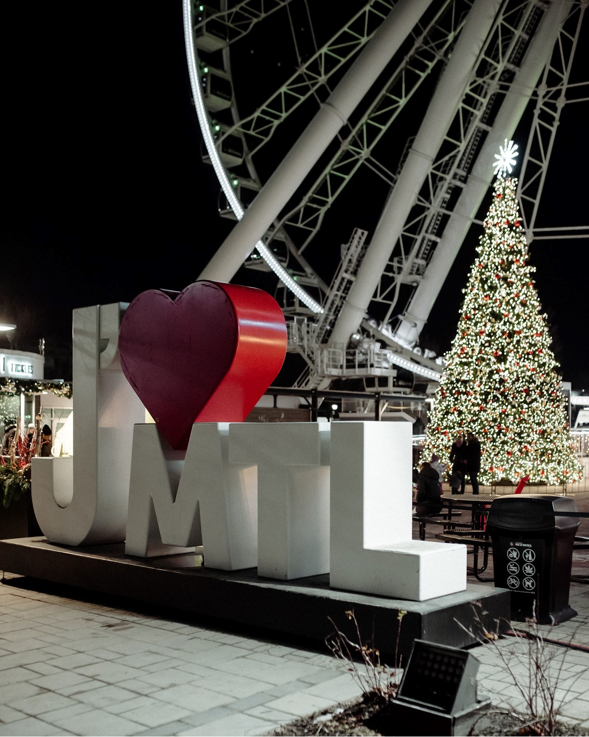 The Christmas tree at La Grande Roue de Montréal